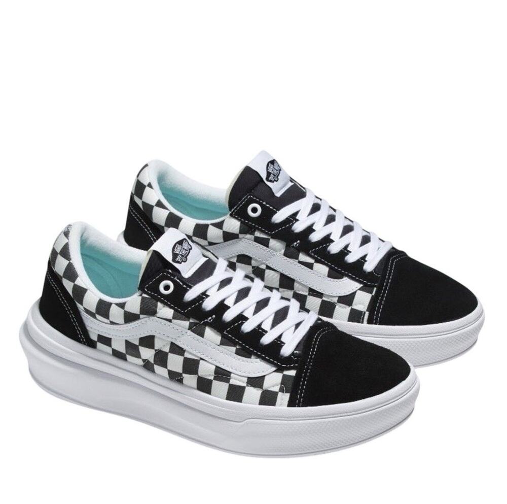 NIB Vans Men 9 Women 10.5 ComfyCush Old Skool Overt CC Checkerboard Black White
